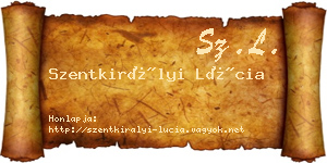 Szentkirályi Lúcia névjegykártya